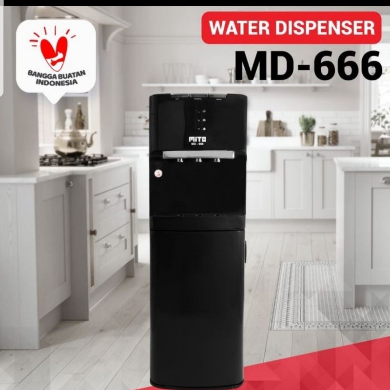 DISPENSER MITO MD 666 777 MD666 MD777  GALON BAWAH 3IN1 HOT NORMAL COOL 3 KRAN KERAN