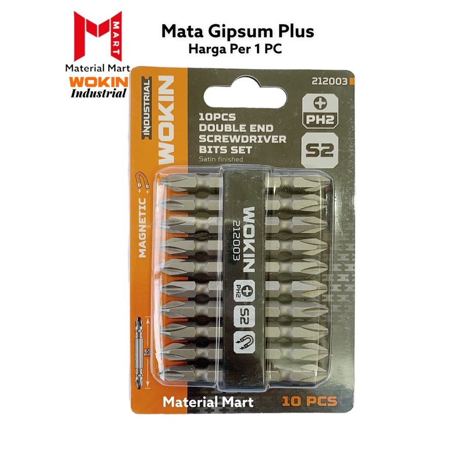 Mata Obeng Gipsum Wokin PH2 | Screwdriver Bit Plus Magnet | Mata Gipsum | Material Mart