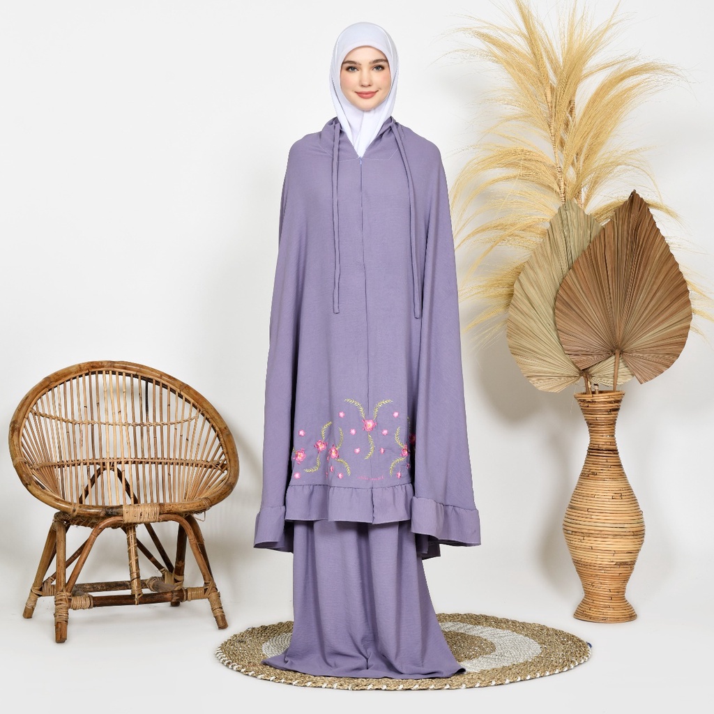 Mukena NAGITA  Dewasa Bordir Crinkle Pocket Airflow  Jumbo Resleting 2in1 Terbaru