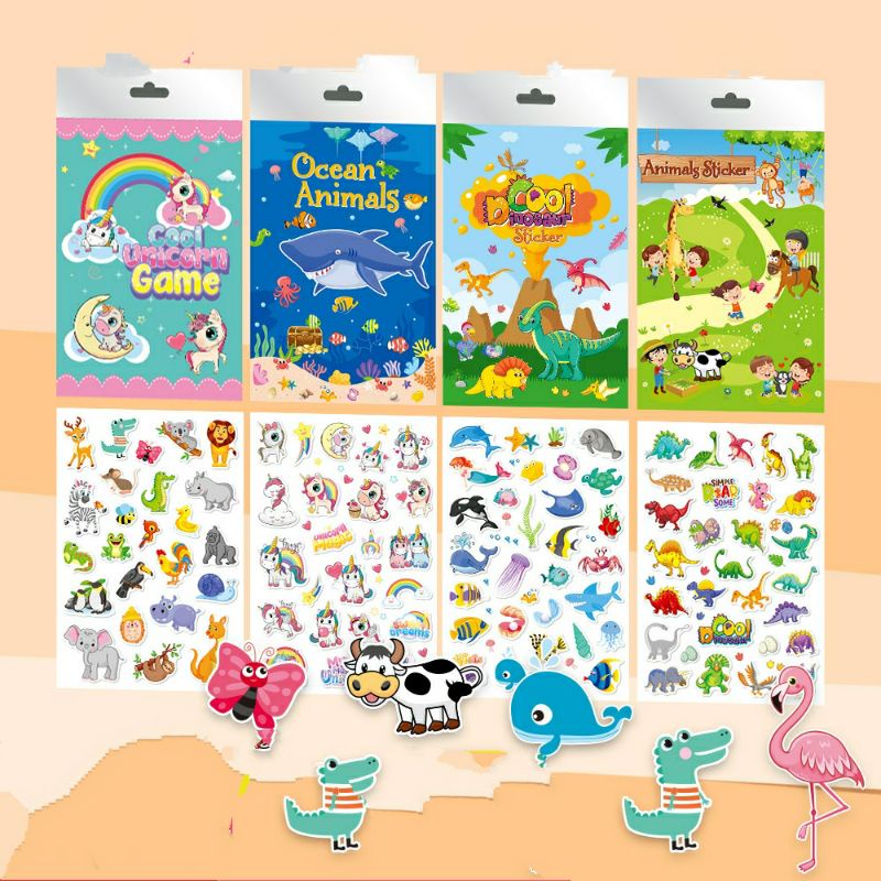 Sticker Reusable Anak Kualitas Premium / Sticker Waterproof Karakter