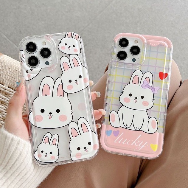 Soft Case Silikon TPU Transparan Motif Kelinci Untuk IPhone 14 13 12 11 Pro XS MAX 6S 7 8 6 Plus X XR