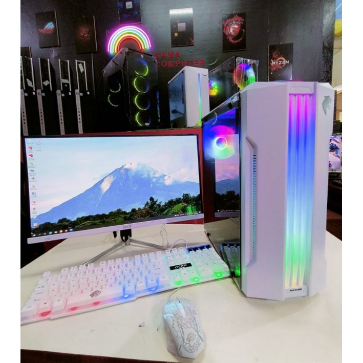 PC Gaming editing core i7 Ram 16 gb Ssd 512gb Hdd 500 gb   Monitor 22in set siap pakai