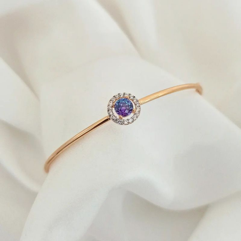 Gelang Bangle Simple Permata Ungu Biru Ombre