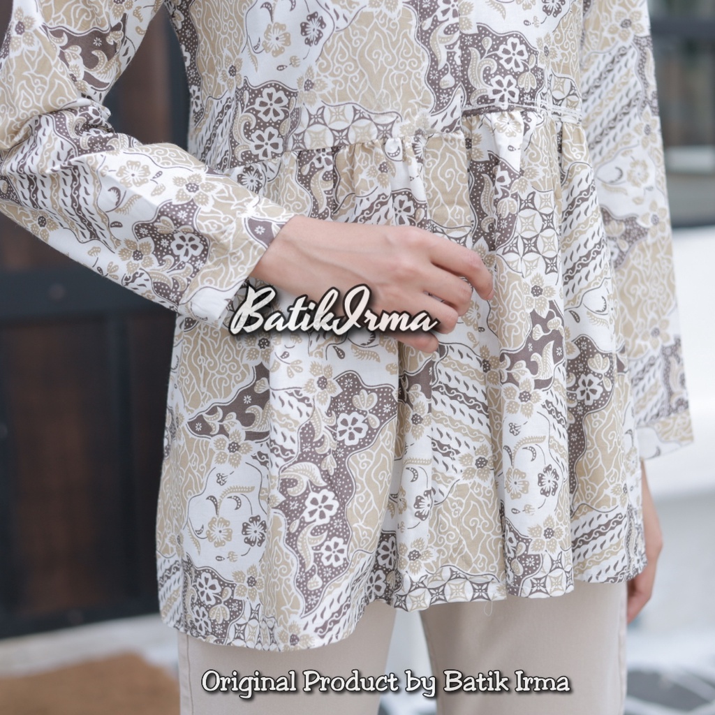 BLOUSE BATIK ATASAN WANITA LENGAN PANJANG KANCING DEPAN BLOUSE BATIK ZUHAYRA