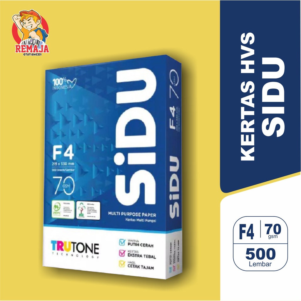

Kertas HVS SIDU F4 70gsm 500 Lembar