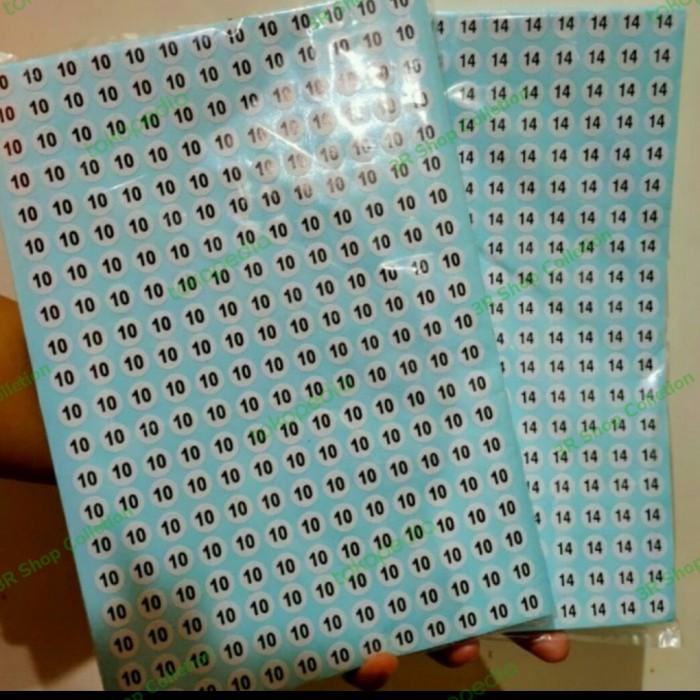 

Stiker Tempel Baju/Size Angka/Size Ukuran Khusus Perpack/100Lembar/1No 049