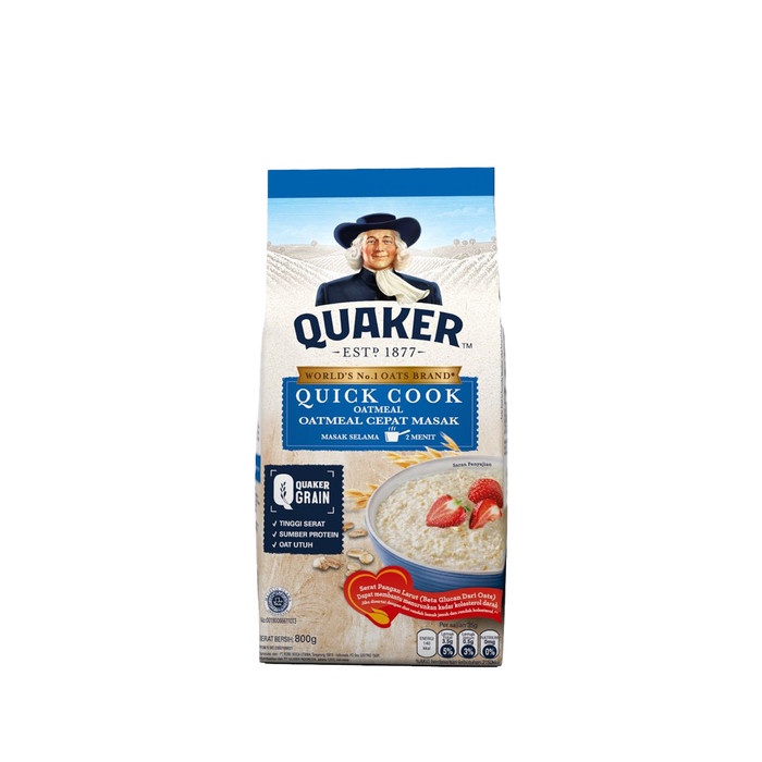 

Quaker Quick Cook Oatmeal Ref / Oatmeal Cepat Masak 800 Gr