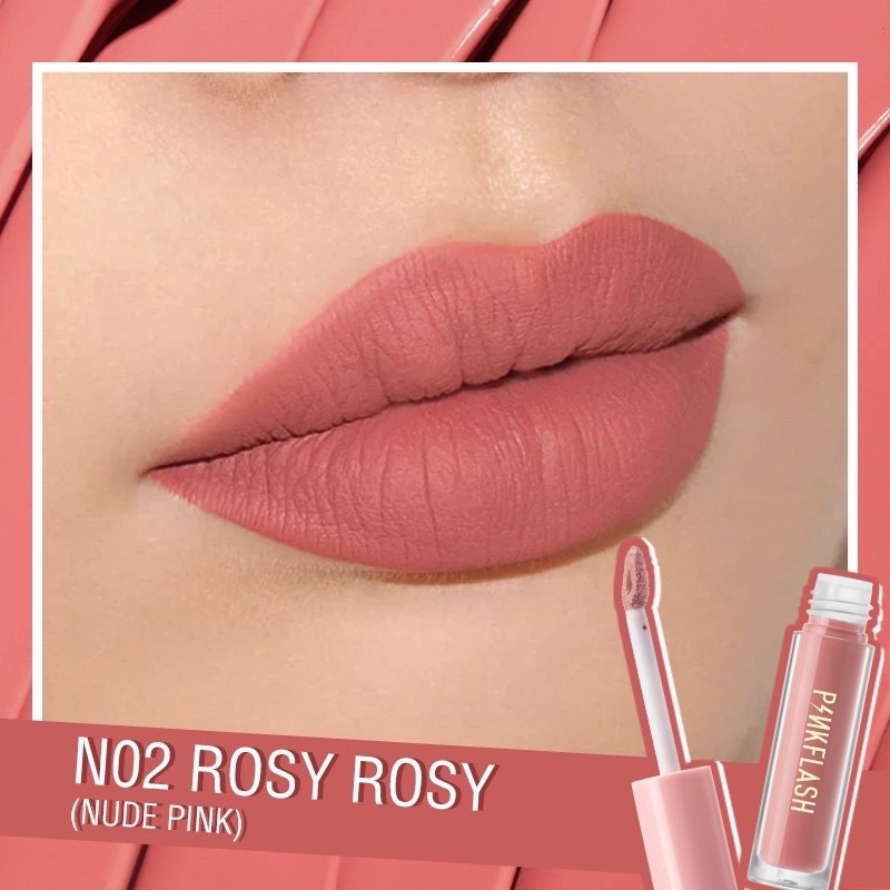 bgskinbukittinggi- PINKFLASH LIP MATTE Waterproof Lipstik  Lembut BPOM