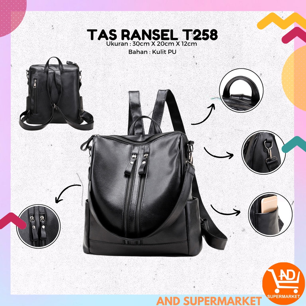 AND / COD / Tas Ransel Wanita Fashion Korea Style Tas Punggung Tas Cewek Import Sling Bag Women Parasut Tas Ransel Wanita Tas Ransel Sekolah Kuliah Tas Ransel Real Pict Tas Ransel Kekinian Tas Ransel Import Motif Polos Tas Punggung Tas Cewek Import T258