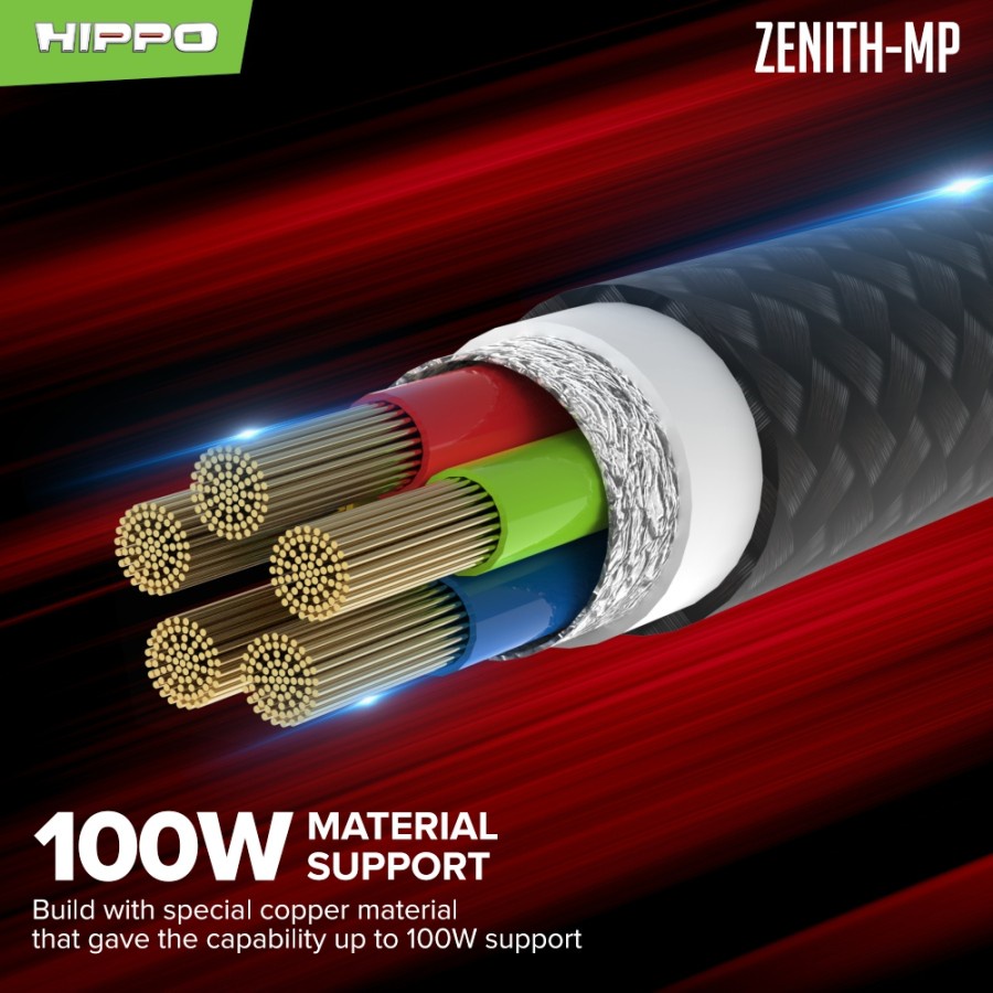 Kabel Data HIPPO ZENITH-MP 100W Kabel Type C Fast Charge