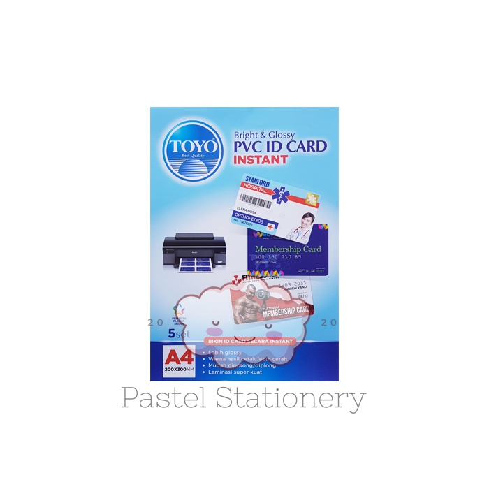 Kertas PVC ID Card A4 Toyo - Kertas PVC Untuk ID Card Isi 5 Set