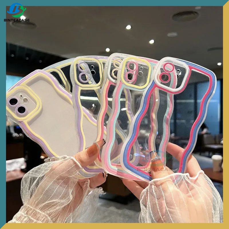 Casing TPU Xiaomi Poco M3 Pro X3 NFC X3 Pro Redmi10 10C 9C 10A 9A Redmi Note 11 Note 8 Pro Note 10 5G Motif Garis Lengkung