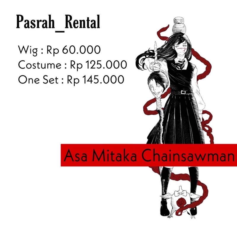 SEWA RENTAL KOSTUM / COSPLAY ASA MITAKA CHAINSAWMAN