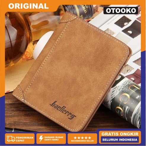 Dompet Kulit Pria Baellerry Original G1166 Lipat Vertical Berdiri 2019