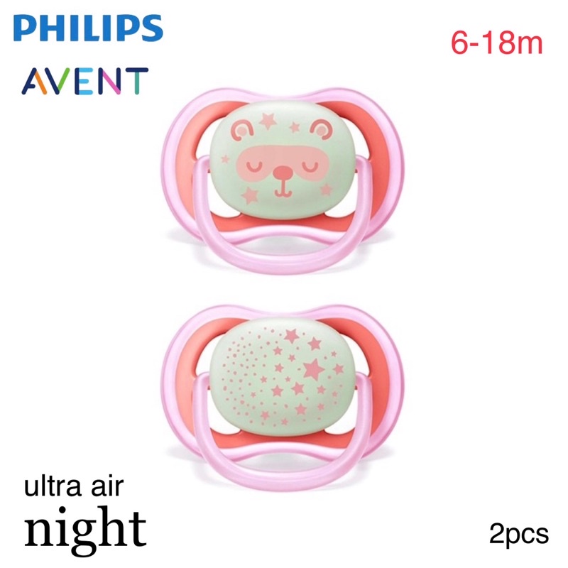 Philips Avent Soother Ultra Air Night 6-18m Empeng Bayi