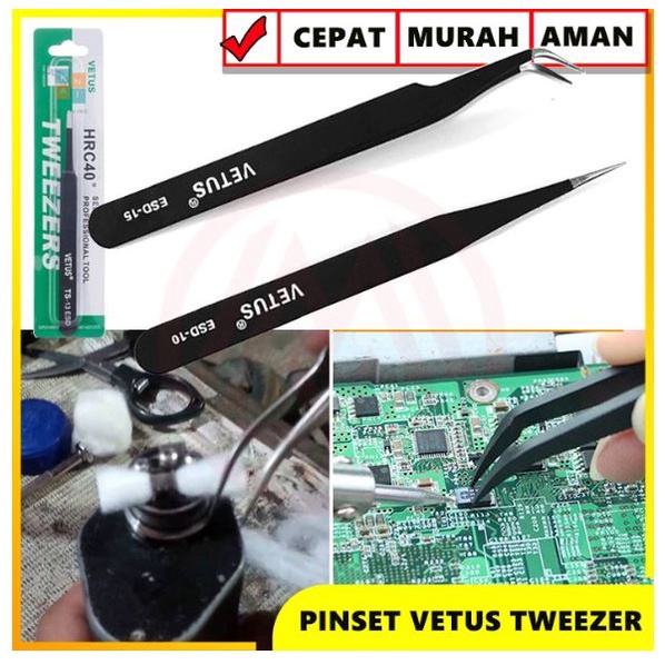 PINSET VETUS STIKER JOURNALING BUJO DECO TWEEZER BENGKOK LURUS LANCIP ESD-15 ESD-10 COIL KAPAS