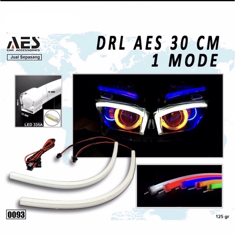 LAMPU ALIS DRL 30 CM AES 1 MODE GRADE A AES DRL PREMIUM UNIVERSAL MOTOR DAN MOBIL AES