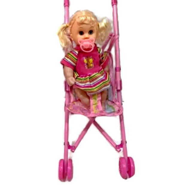 Mainan Anak Perempuan Boneka Bayi Stoller Bisa Nangis