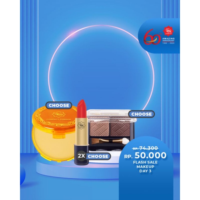 Paket 1  Compact  powder Standart 2 Lipstick Standart 1  Eye Shadow Duo Viva