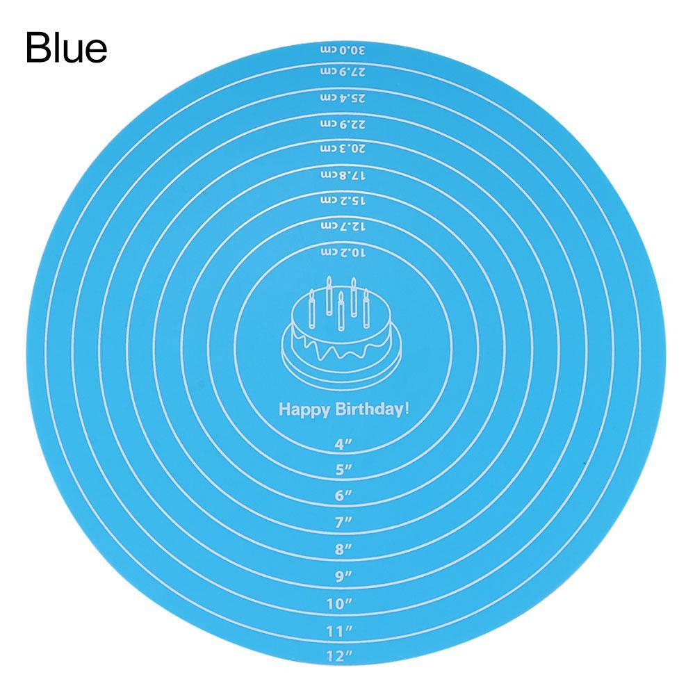 Solighter 12inch Alas Meja Putar Kue Gadget Dapur Adonan Fondant Tahan Suhu Tinggi Dengan Skala Ukuran