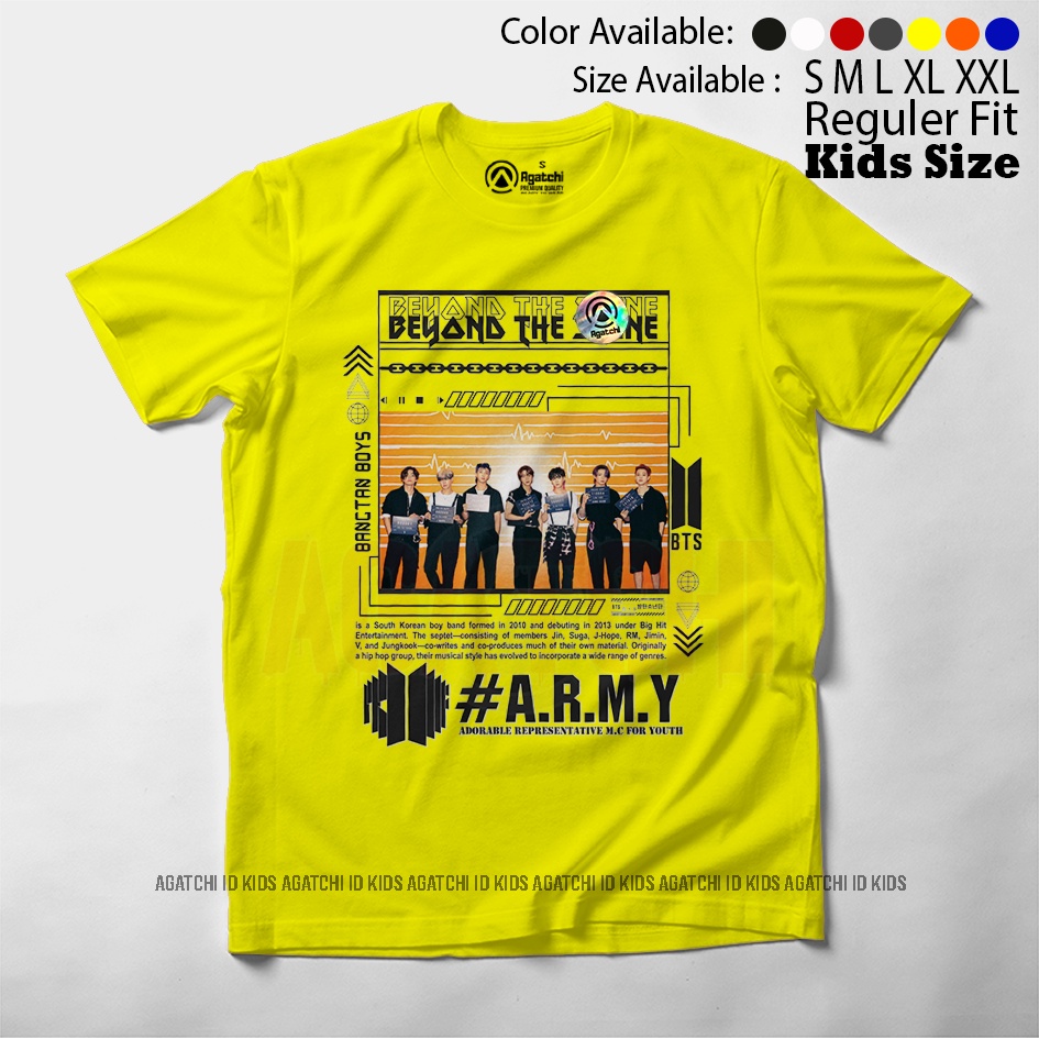 Baju Kaos Atasan Anak Perempuan Motif Personil Grup BTS / Bangtan Boys