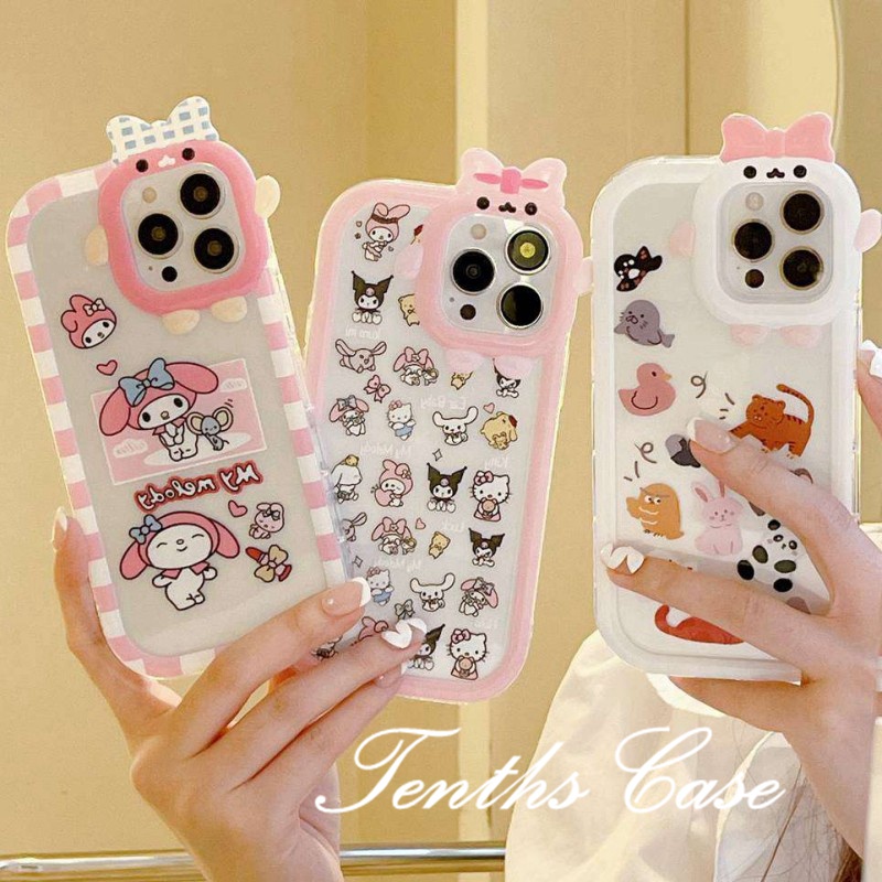 Oppo A78 A17 A17K A57 A77s A76 A96 A16 A16s A15 A15s A16k A16e A74 A54 A95 A94 A5 A9 2020 Reno 7Z 6 5 A3s A12e A5s A12 Full Layar Small Animal Phone Case Soft Cover Pelindung
