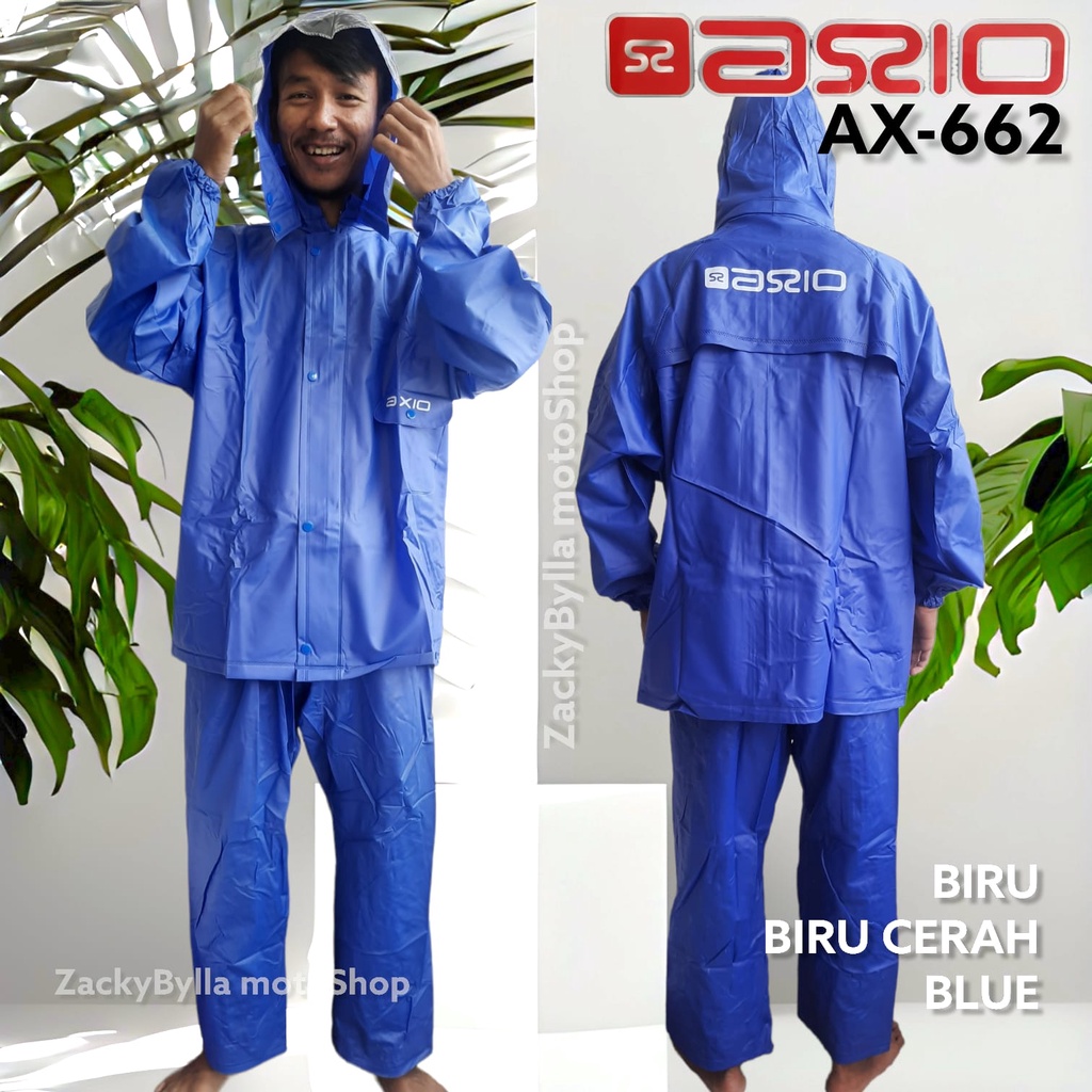 Jas Hujan AXIO Karet AX-662 Navy Blue / Biru Dongker, Full Press,  Anti Rembes