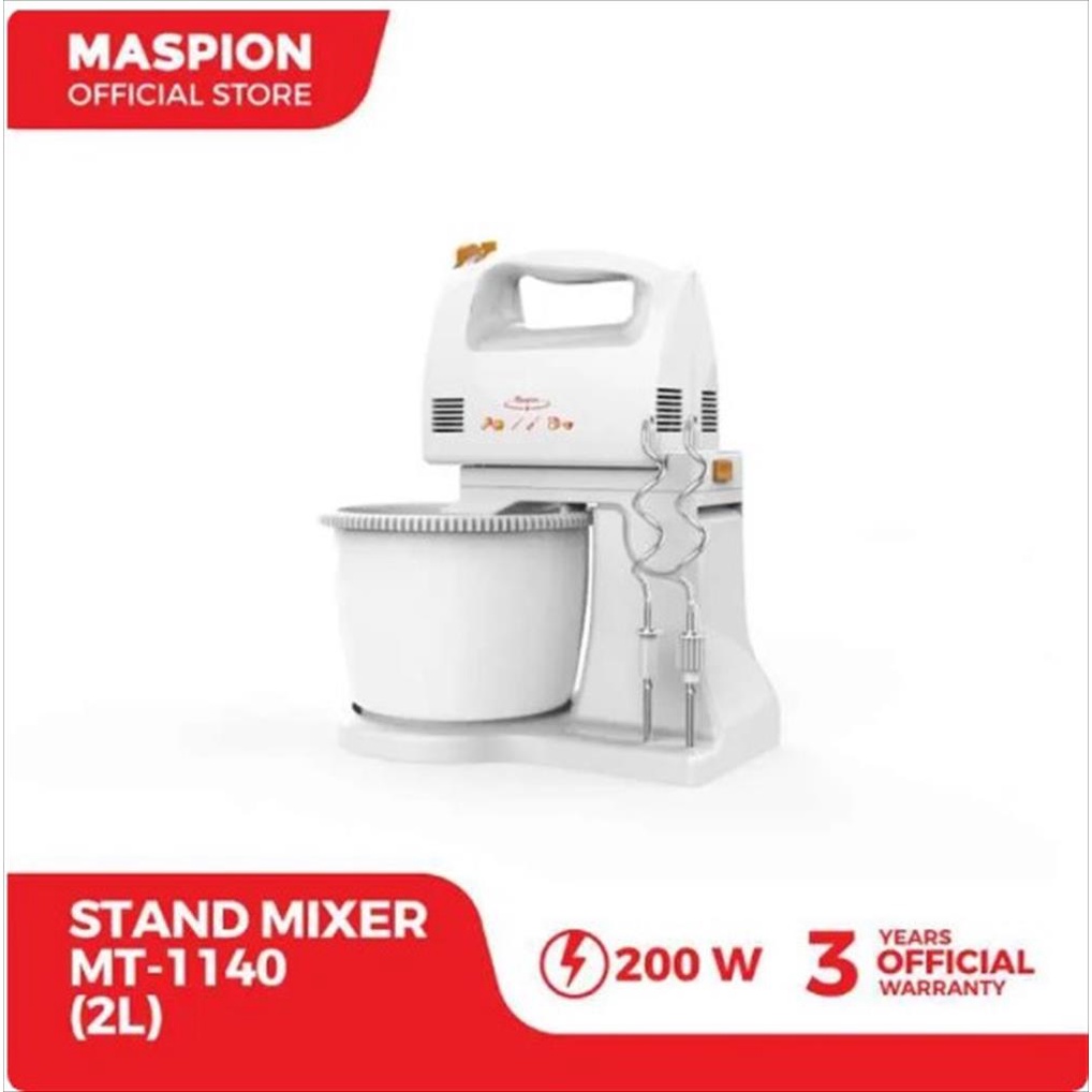 Stand Mixer Com Maspion 2 Liter MT-1140 - Pengaduk Adonan Serbaguna