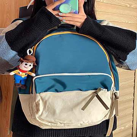 ✜Seraser Madebag niche tas sekolah desain retro mahasiswi hit warna Jepang ransel perjalanan kembali