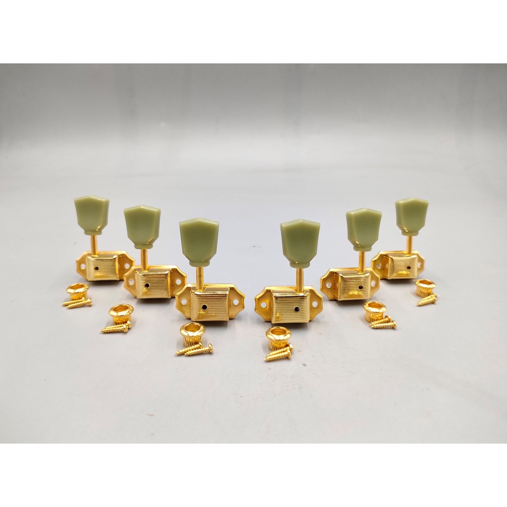 DRYER TUNING PEG MACHINE GITAR GIBSON TULIP PUTERAN HIJAU (3R 3L)