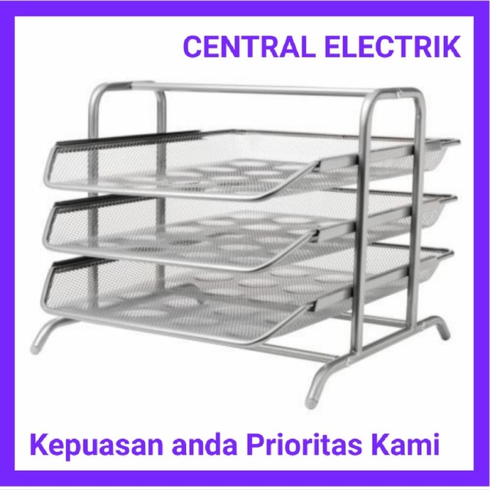 

Box File Rak Dokumen / Arsip Surat Organizer 3 & 4 Susun Tray Besi- Htm / Slvr