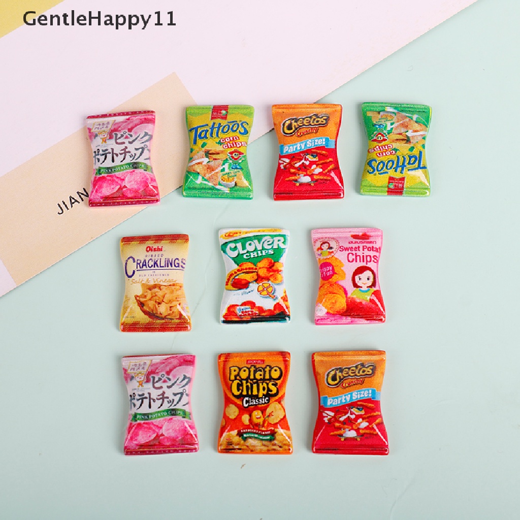 Gentlehappy 10pcs/set Rumah Boneka Miniatur Dapur Makanan Kentang Keripik DIY Pretend Play Toys id