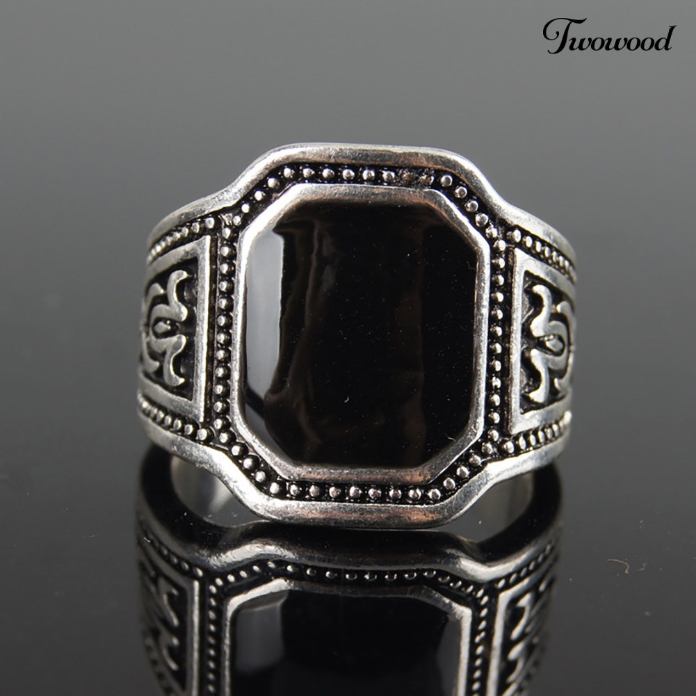 Cincin Bahan Zinc Alloy Gaya Vintage Punk Untuk Pria