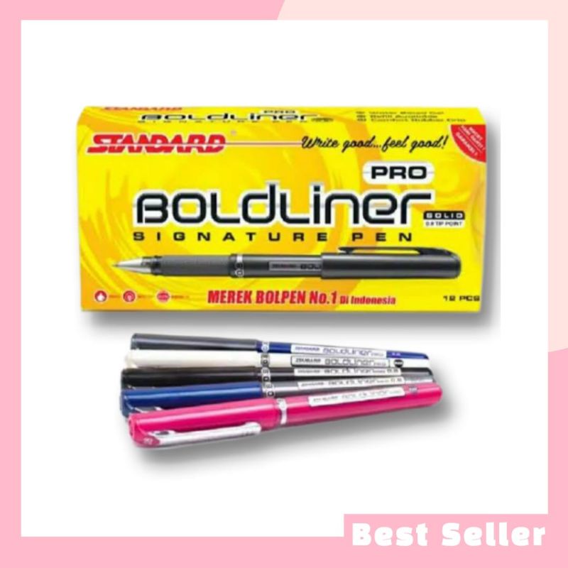 

Pulpen Bolpen Ball Point Pen Standard Boldliner Pro 1.00mm 1 pak isi 12 pcs