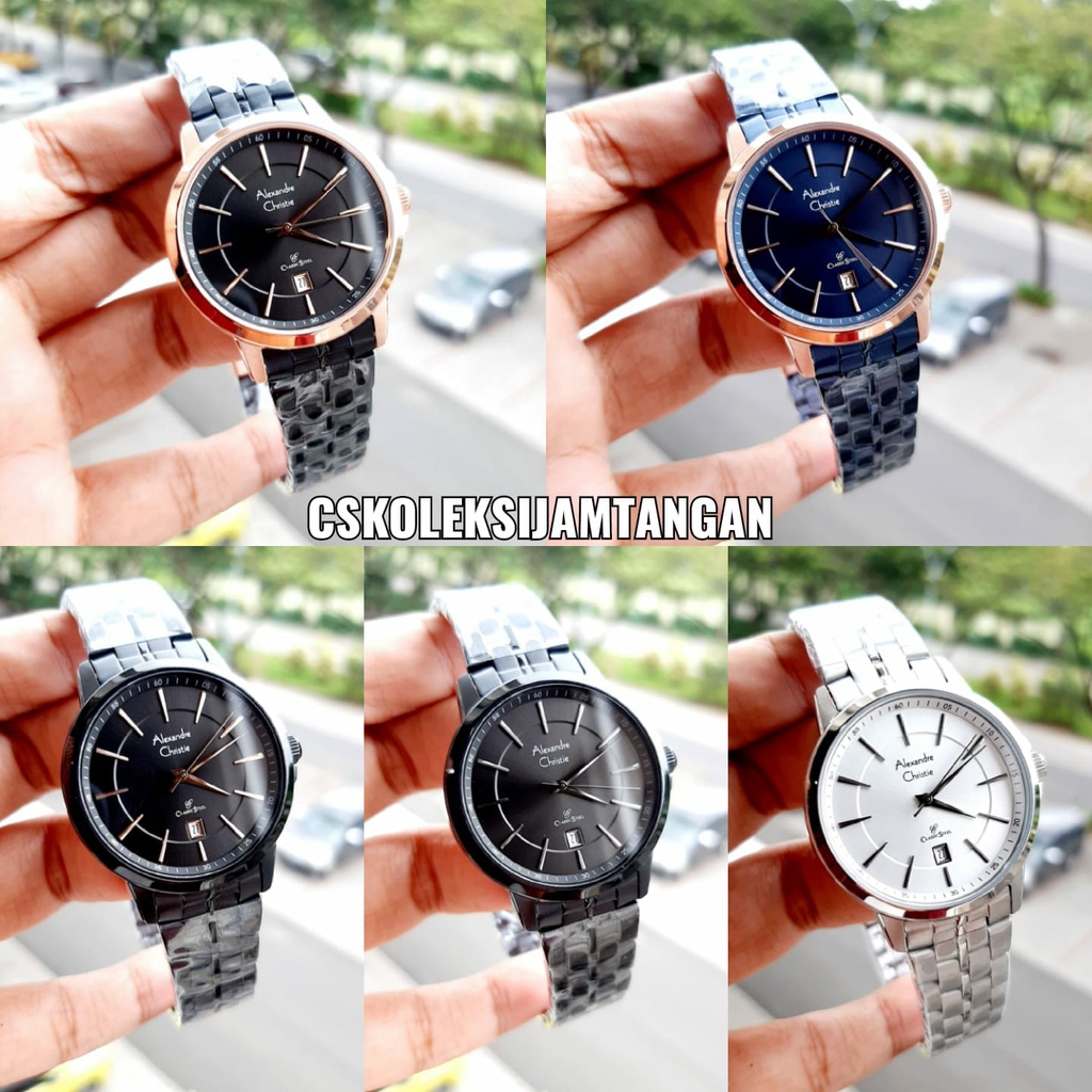 JAM TANGAN WANITA ALEXANDRE CHRISTIE AC 8655 AC8655 BLACK ROSEGOLD ORIGINAL