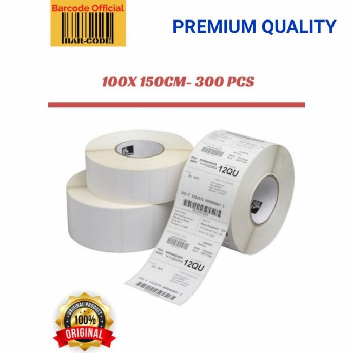 

LABEL BARCODE 100 X 150 mm KERTAS STICKER LABEL THERMAL 300 pcs