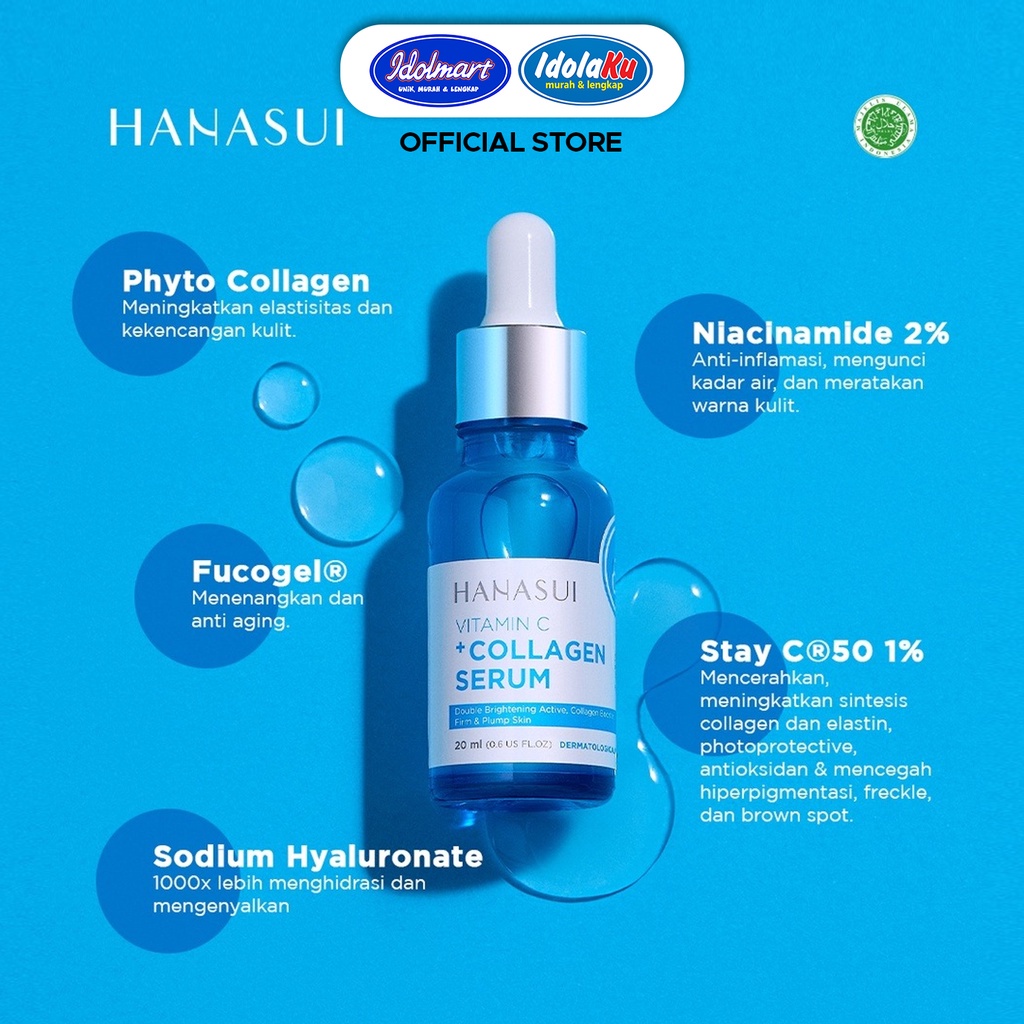 IDOLAKU HANASUI Serum  Vitamin C + Collagen 20ml