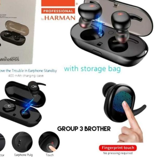 HEADSET BLUETOOTH UBL TWS 4 ERSI 5.0 EARBUDS STEREO WIRELESS. - Hitam