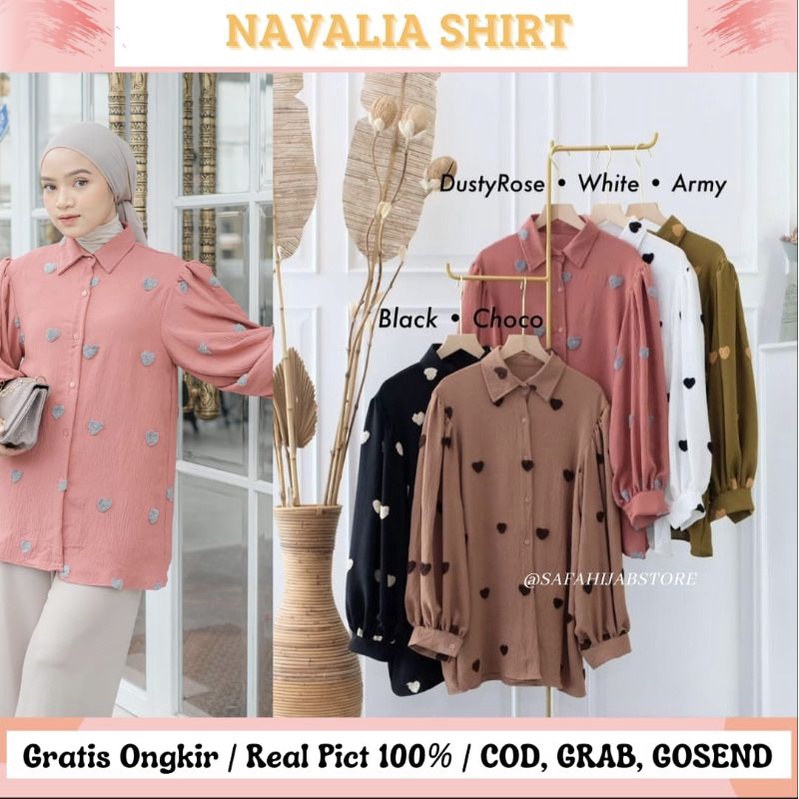 NAVALIA SHIRT / ATASAN WANITA / KEMEJA / BLOUSE / BUSUI