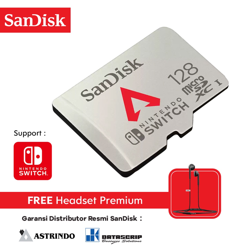 Jual Memory Card Nintendo Switch 128GB SanDisk Apex Legend FREE HEADSET ...