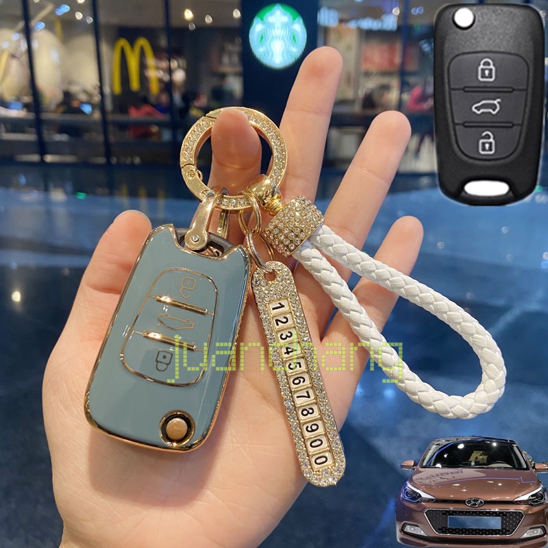 Casing Kunci Mobil Model Flip Bahan TPU Untuk Hyundai i20 I30 Ix20 ix35 KIA Rio 3 Soulma Ceed K2 Cerato Sportage Ix20 ix35