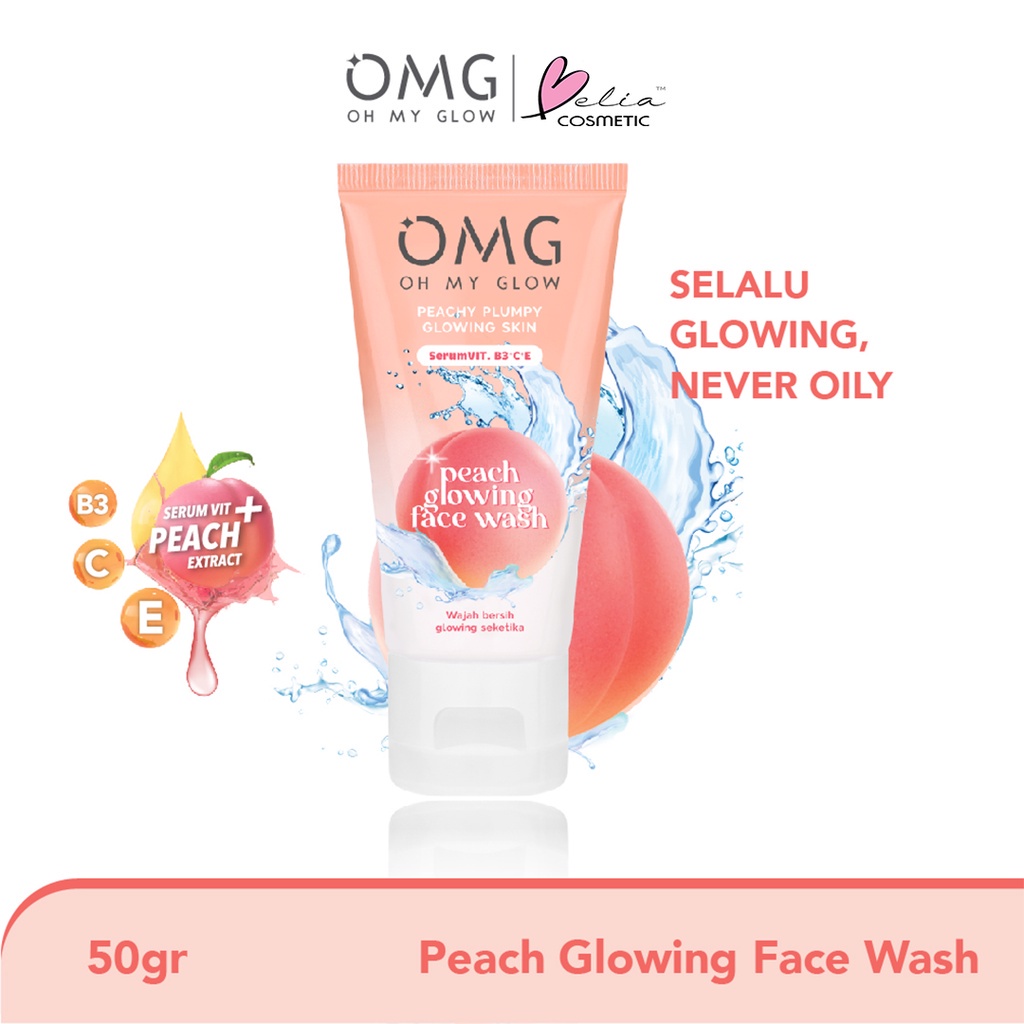 TERLARISS !!! OMG Oh My Glow peach series / facewash // toner glow// cream