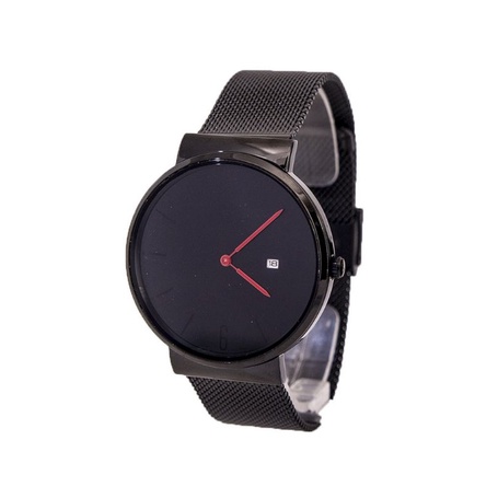 jam tangan Mirage Rante pasir hitam PRIA 2 jarum original tahan air