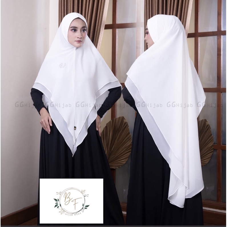 RB ORI Hijab Swarosky Khimar Syari Jumbo Warna Denim Pengajian Umroh Bahan Ceruty Babydoll