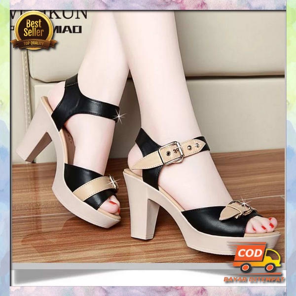 Heels Hills Heel Sepatu Hak Tinggi Hak Tahu Sandal Haihil Ibu2 Kondangan Pesta Murah Import Mewah Te