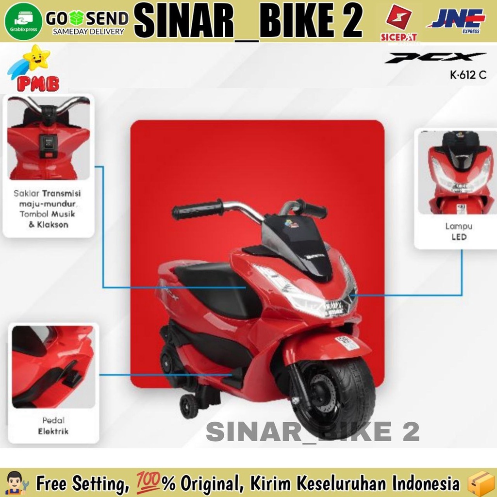 Mainan Anak Motor Aki PCX Mini PMB K-612 C New Design Licensed