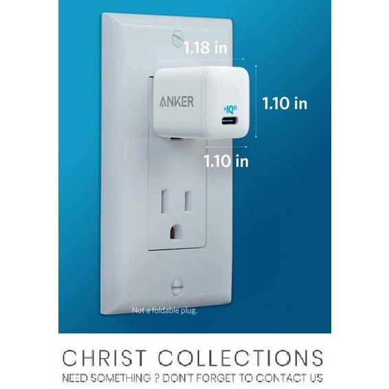 ANKER KEPALA CHARGER 20W FAST CHARGING PORT TYPE C IPHONE 12 & ANDROID - PUTIH-20WATT