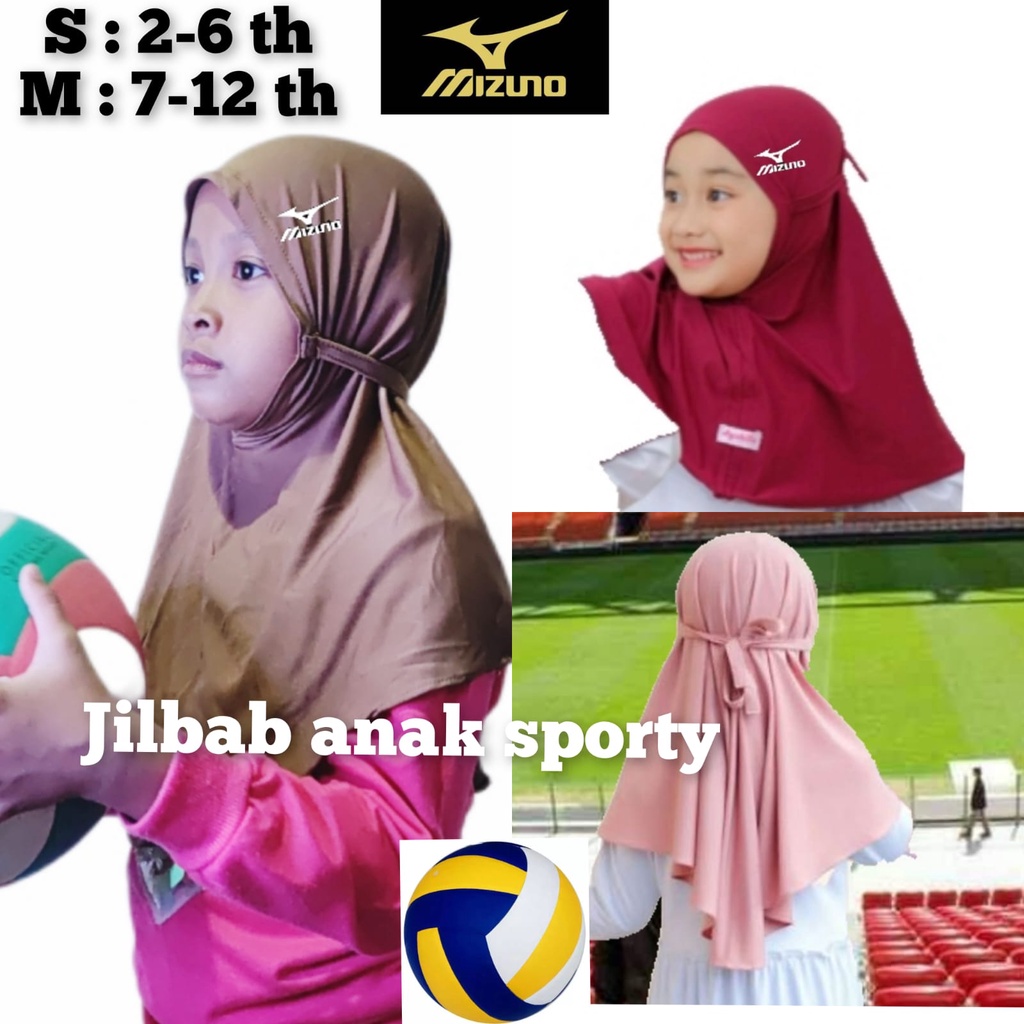 jilbab tali anak sporty hijab maryam anak olahraga kerudung sport anak bergo tali anak putri