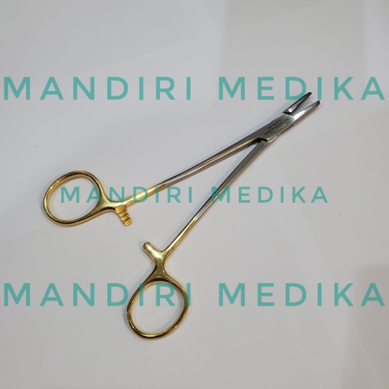 Needle Holder Mayo Hegar Nalvuder Tungsten Carbide Gold Handle