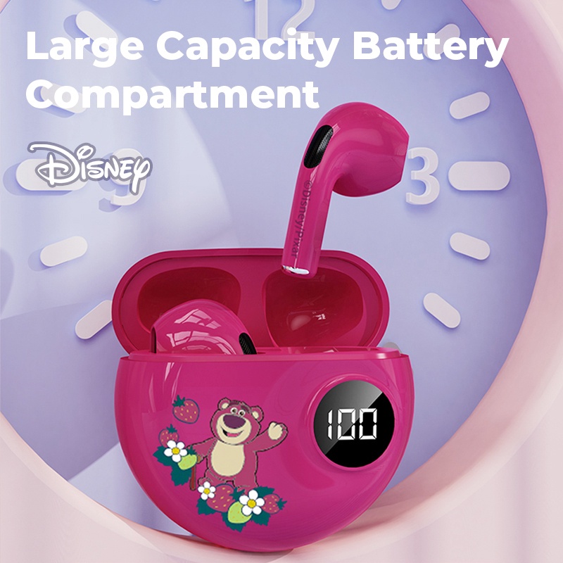 [100% Original ] Disney Mini Headset Bluetooth 5.3 TWS Earphone with Microphone  Digital Power Display